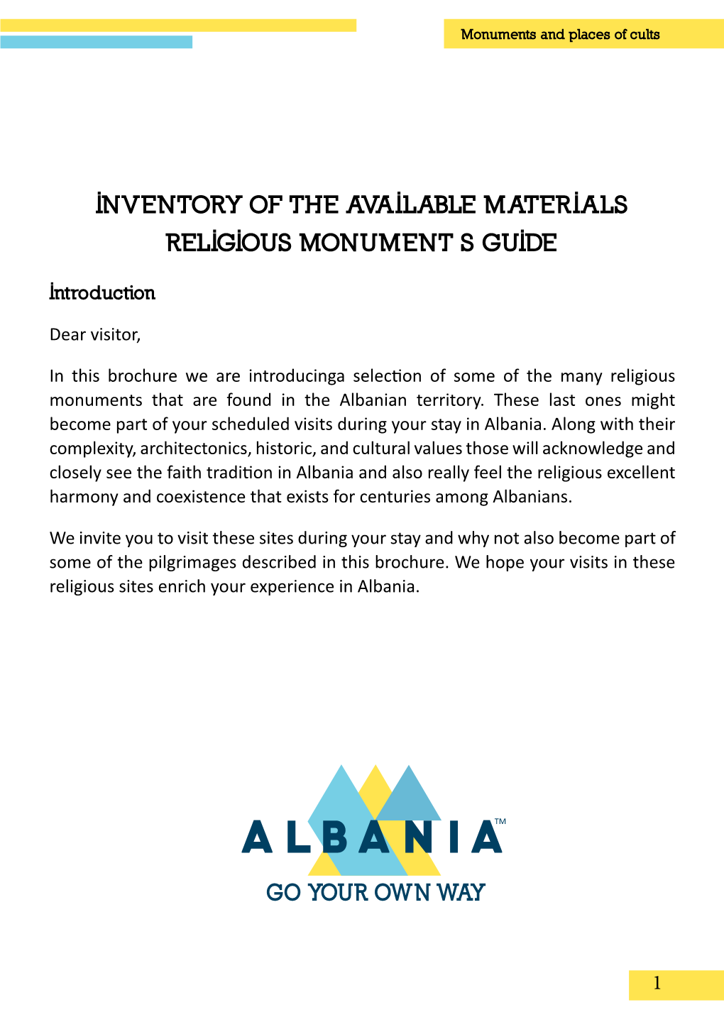 Inventory of the Available Materials Religious Monument S Guide