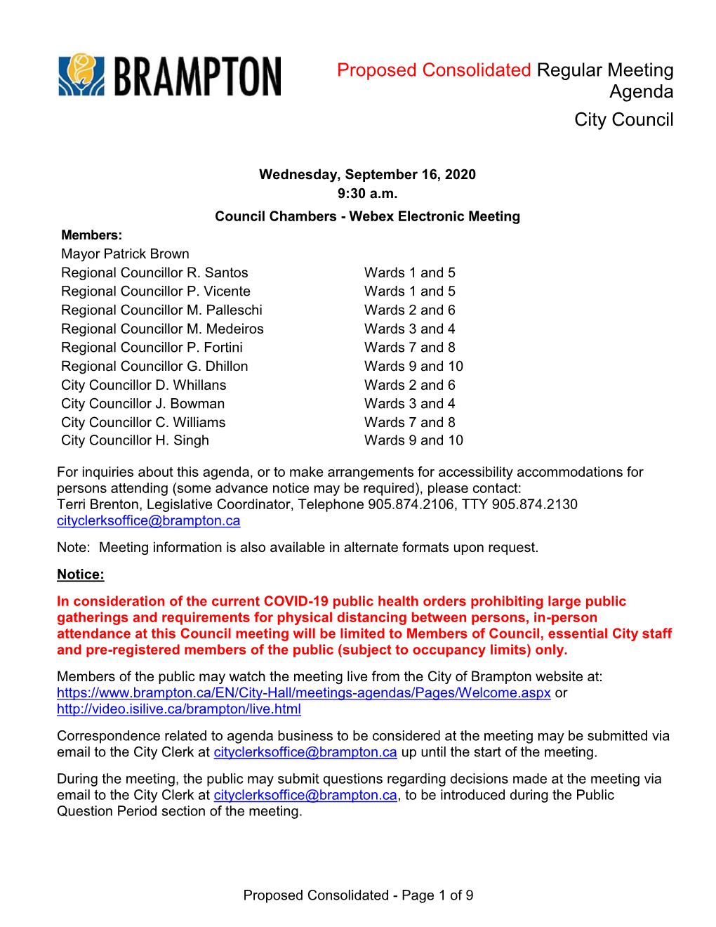 Agenda City Council