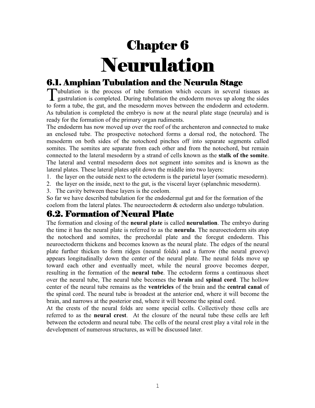 Neurulation 6.1