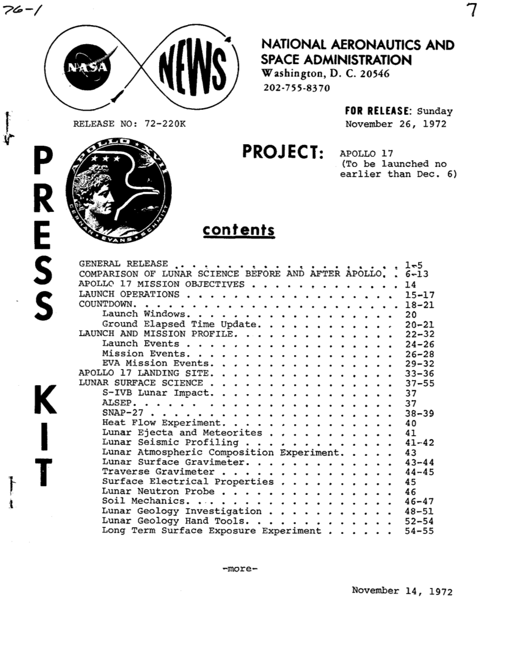 Apollo 17 Press