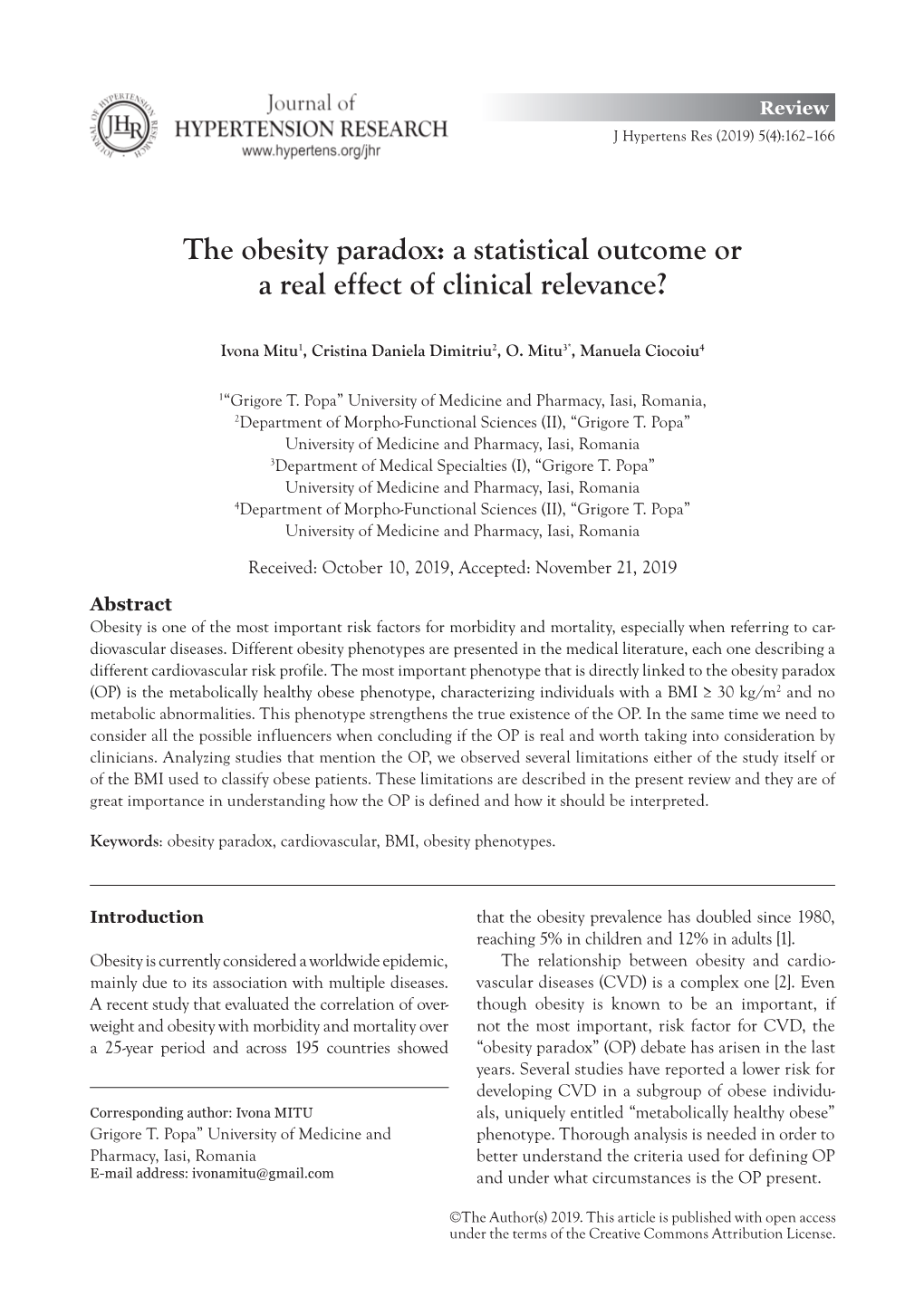 The Obesity Paradox: a Statistical Outcome Or a Real Effect of Clinical Relevance?