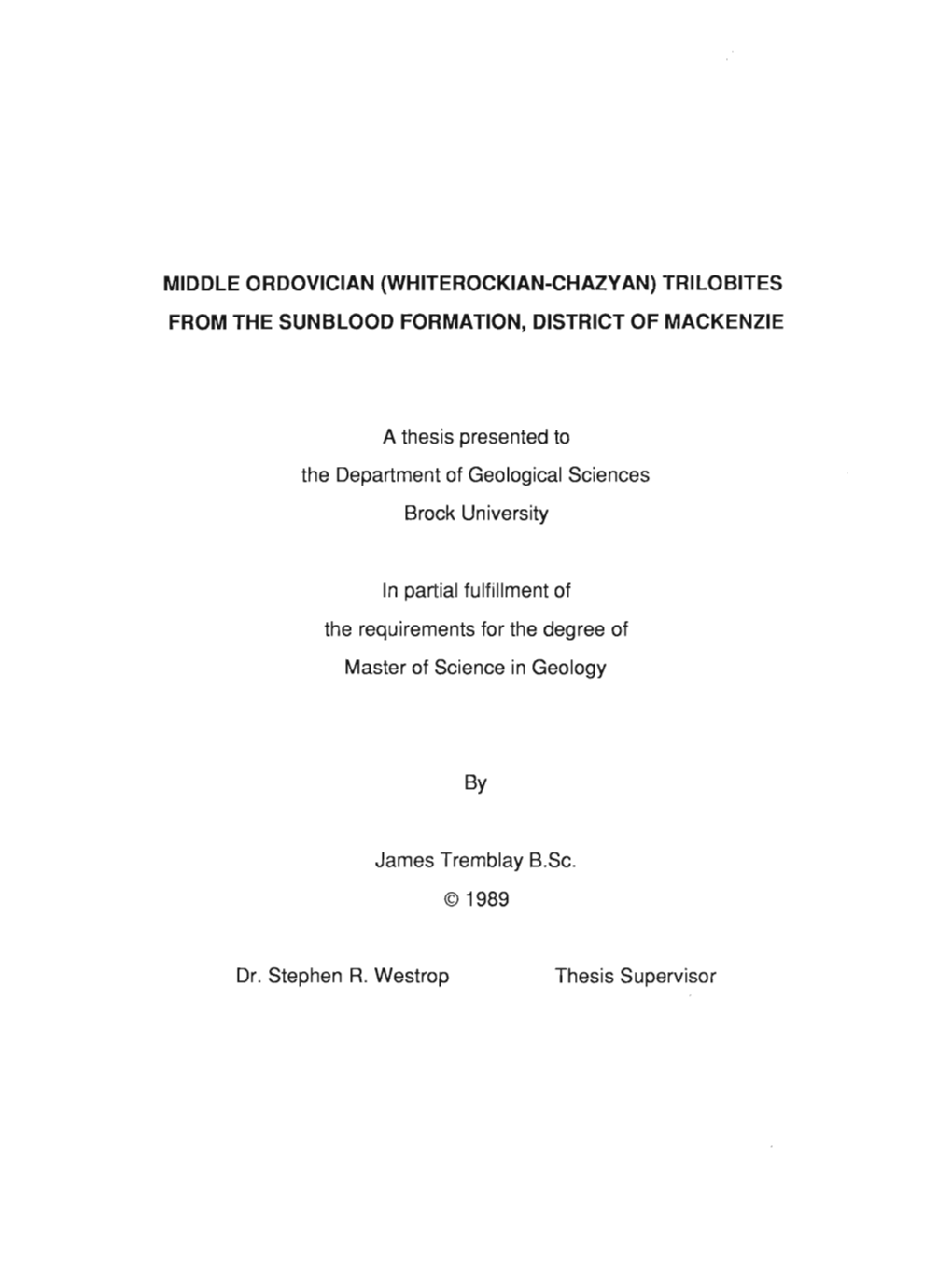 Middle Ordovician (Whiterockian-Chazyan) Trilobites