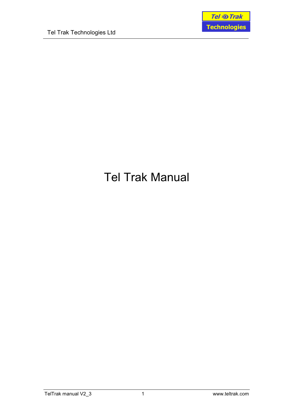 Tel Trak Manual