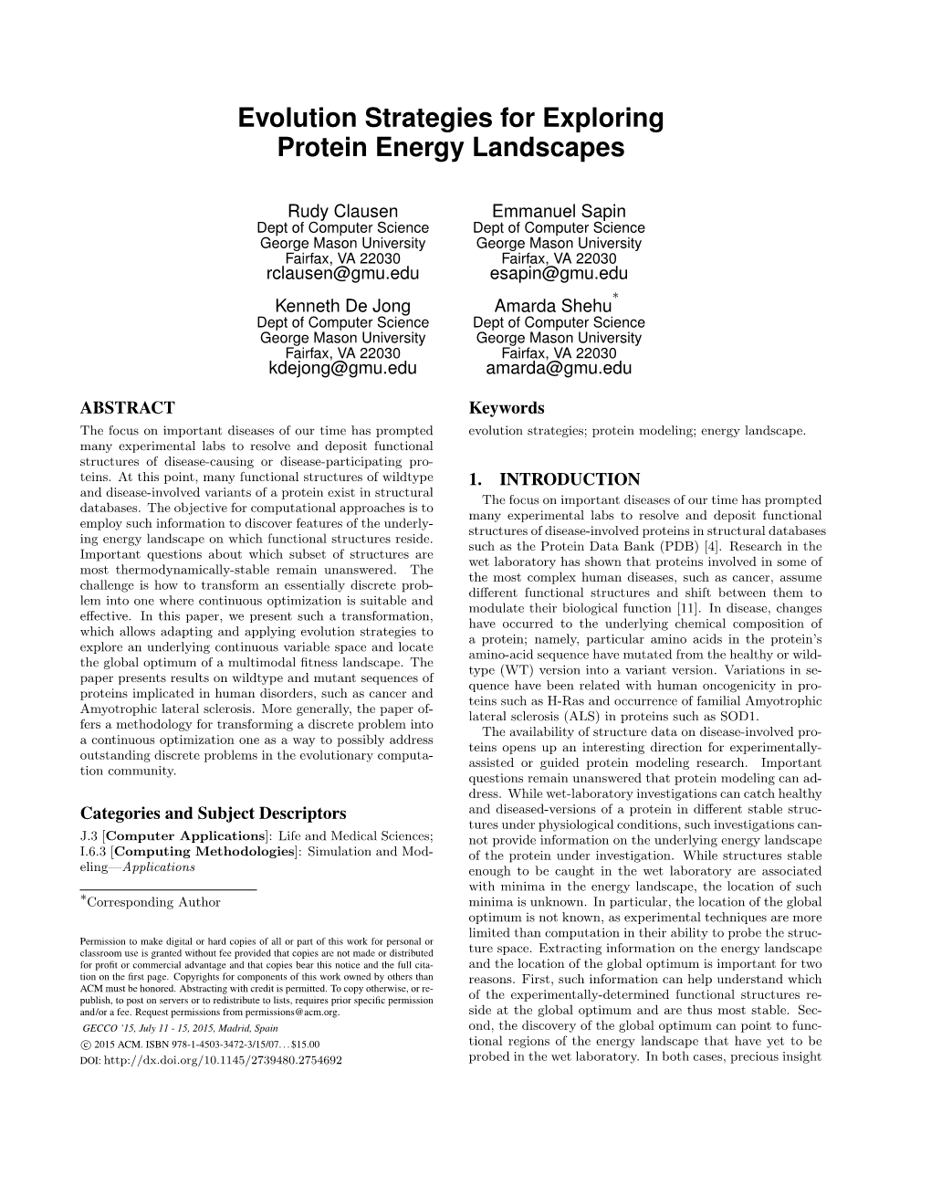 Evolution Strategies for Exploring Protein Energy Landscapes