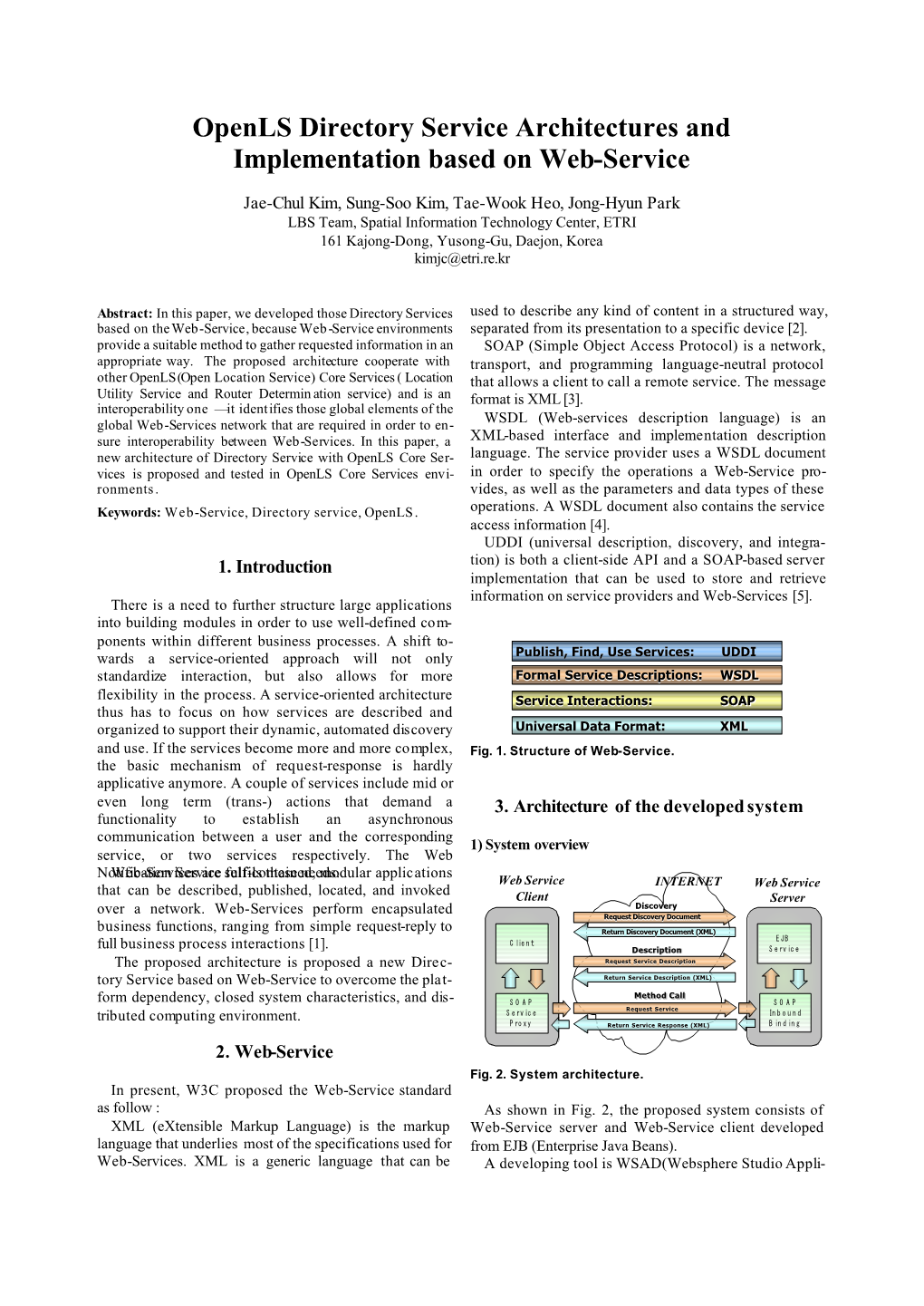 Openls Directory Service Architectures and Implementation Based on Web-Service