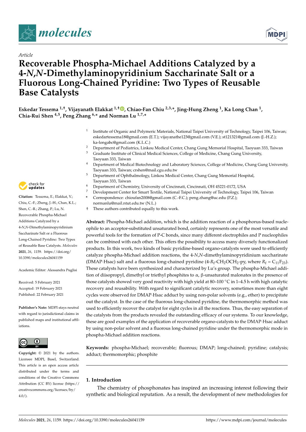 Recoverable Phospha-Michael Additions Catalyzed by a 4-N,N