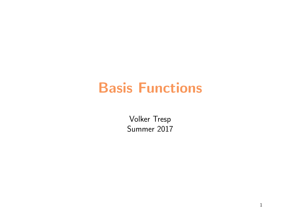 Basis Functions