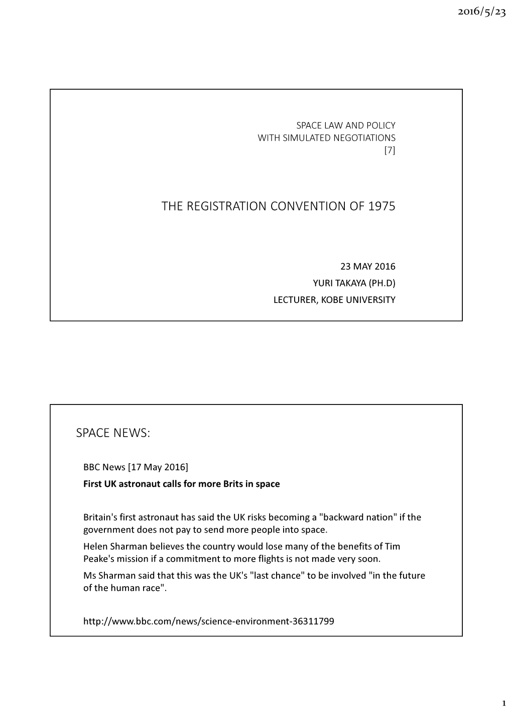 The Registration Convention of 1975 Space News