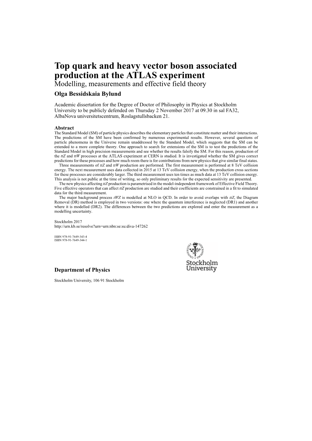 Top Quark and Heavy Vector Boson Associated Production at the Atlas Experiment