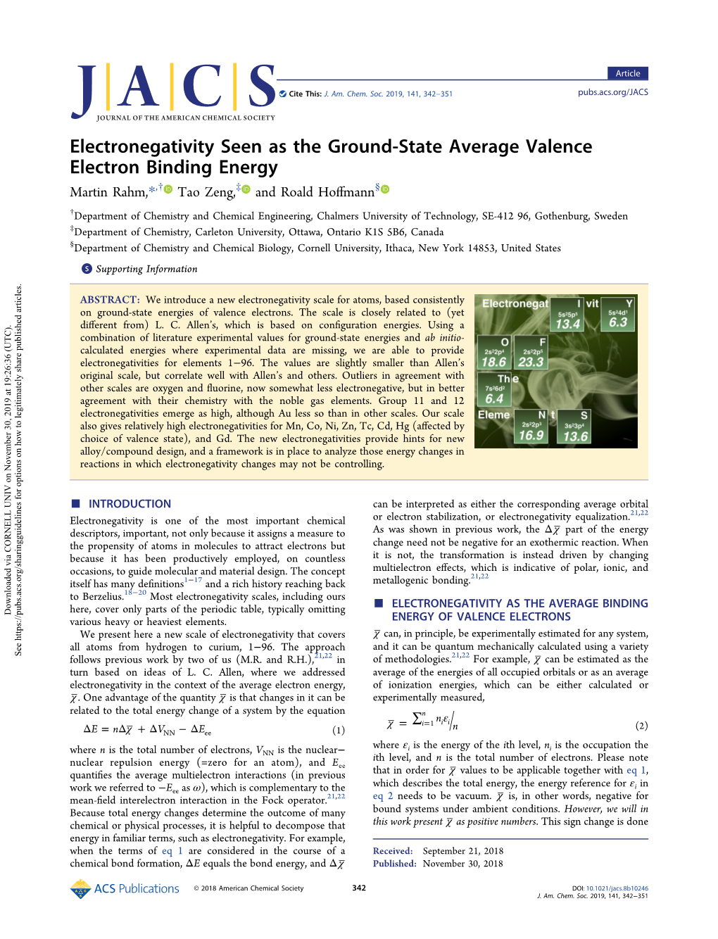 Electronegativity Seen As the Ground-State