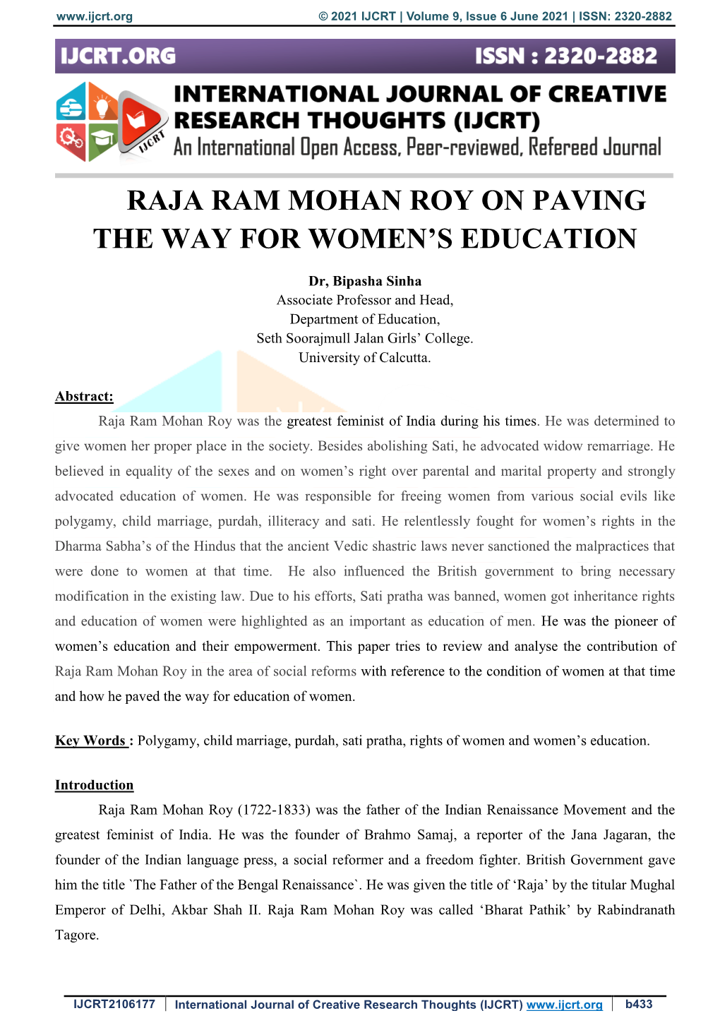 Raja Ram Mohan Roy on Paving the Way for Women's