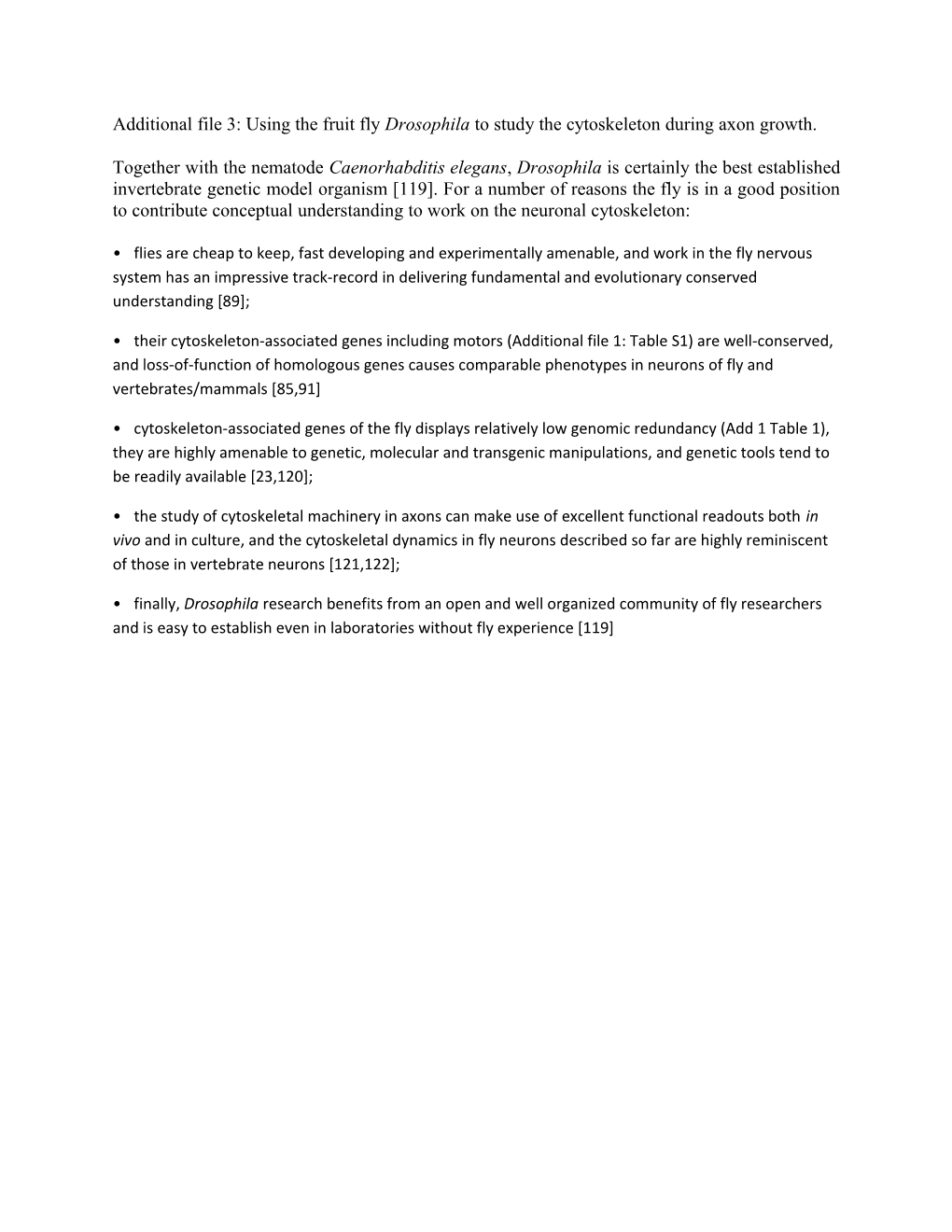Additional File 3: Using the Fruit Fly Drosophila to Study the Cytoskeleton During Axon Growth