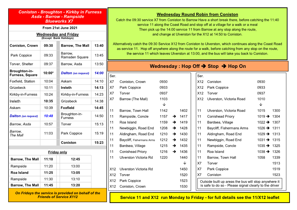 X7 Ulverston-Kirkby-In-Furness-Barrow