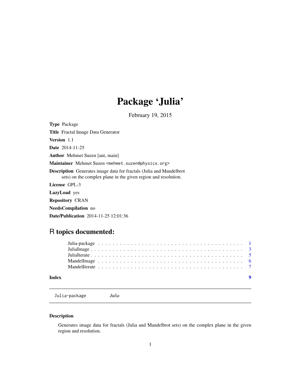 Package 'Julia'