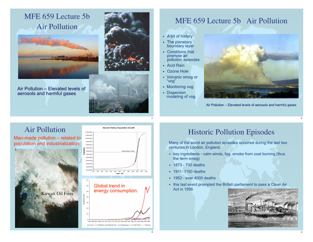Lecture 5B Air Pollution Air Pollution