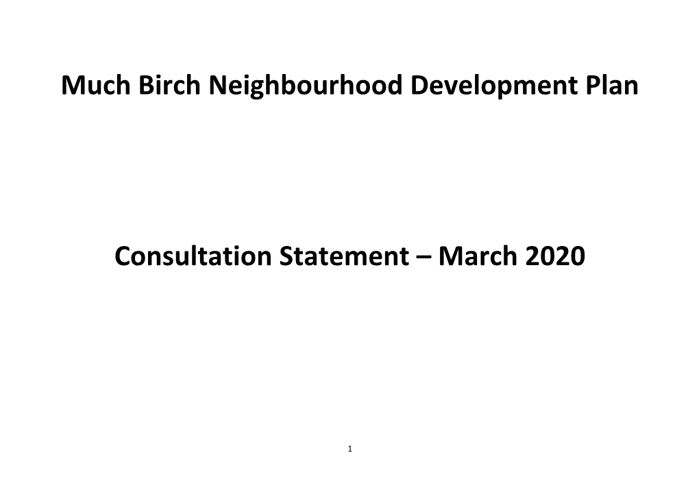 Much Birch Consultation Statement