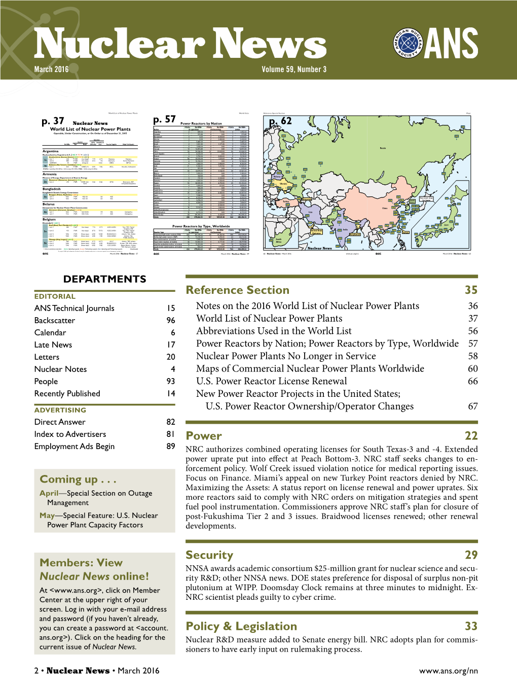 Reference Section 35 Power 22 Security 29 Policy & Legislation 33