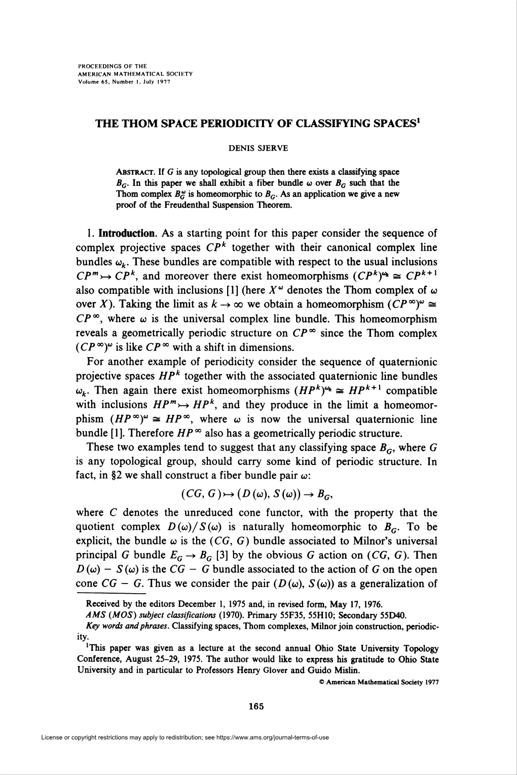 The Thom Space Periodicity of Classifying Spaces'