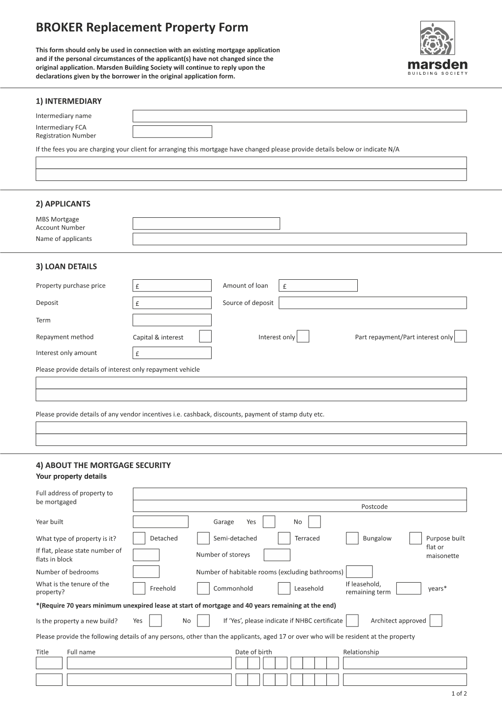 BROKER Replacement Property Form