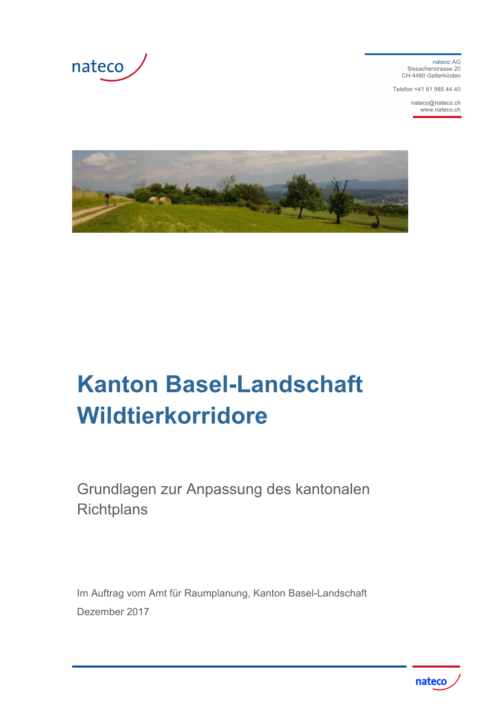 Kanton Basel-Landschaft Wildtierkorridore