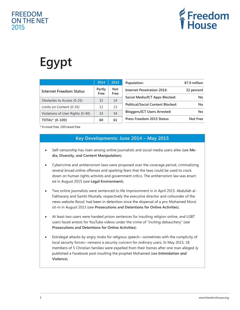 Freedom on the Net 2015