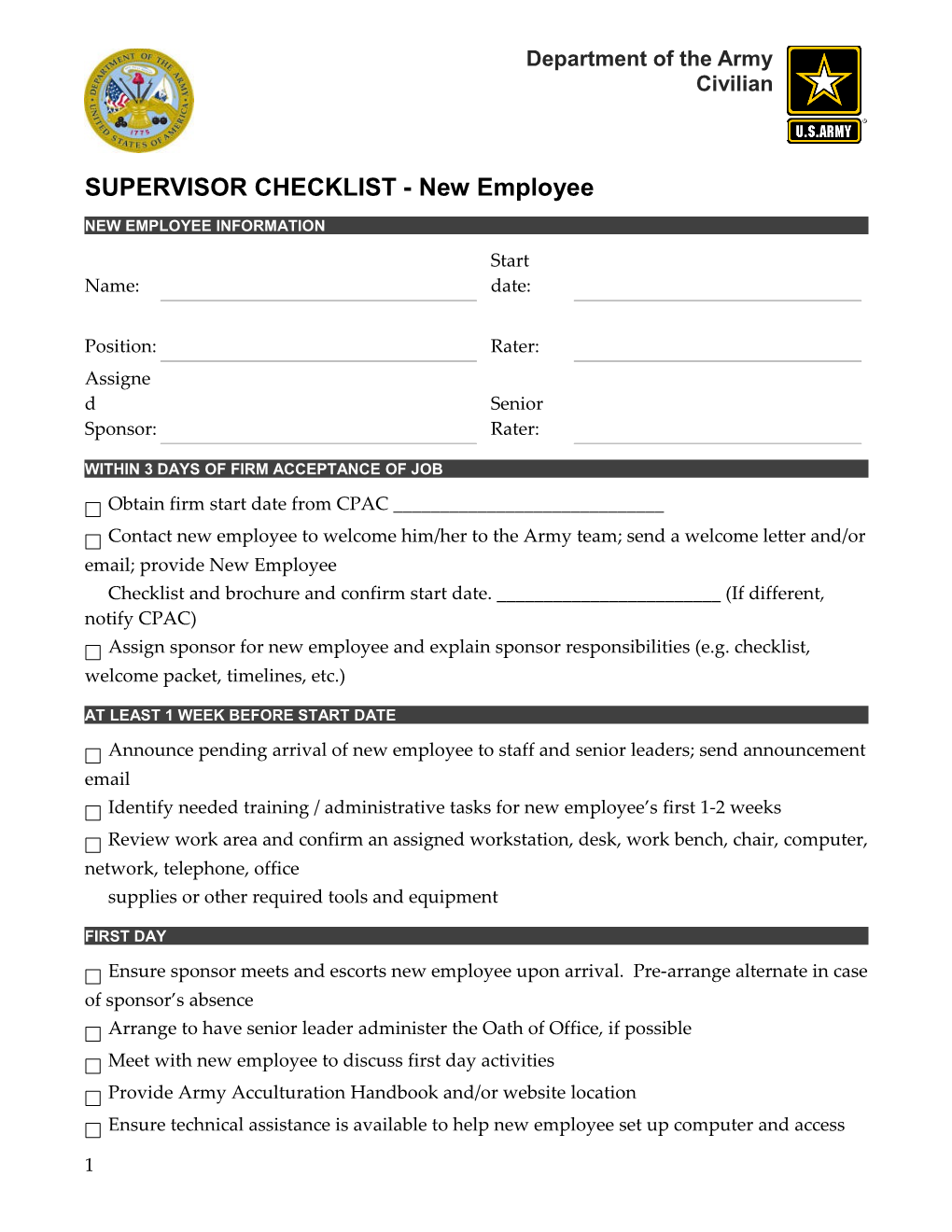 New Employee Orientation Checklist s2