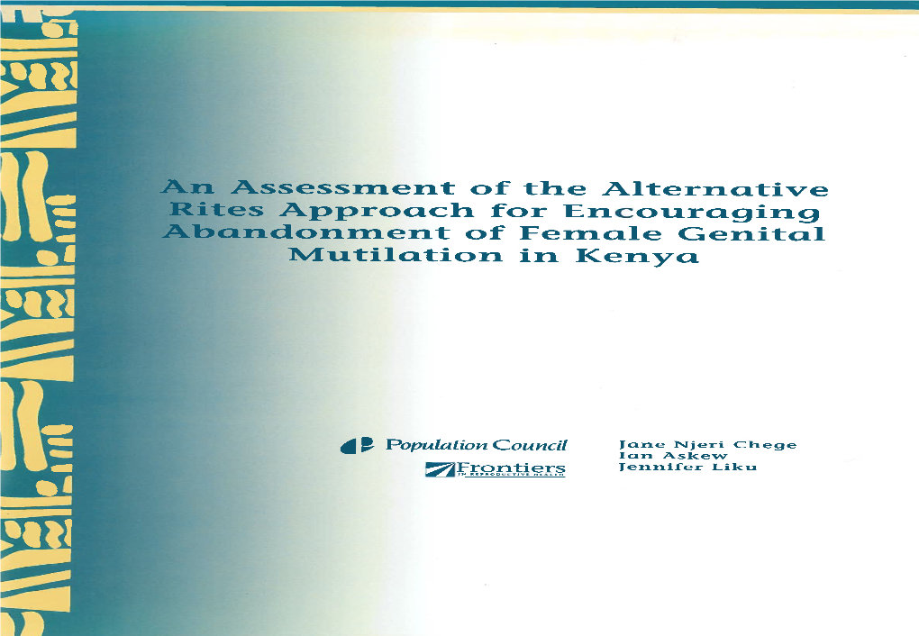 Assessment of the Alternative Es Approach for Encouraging Andonment of Female Genital Mutilation in Kenya