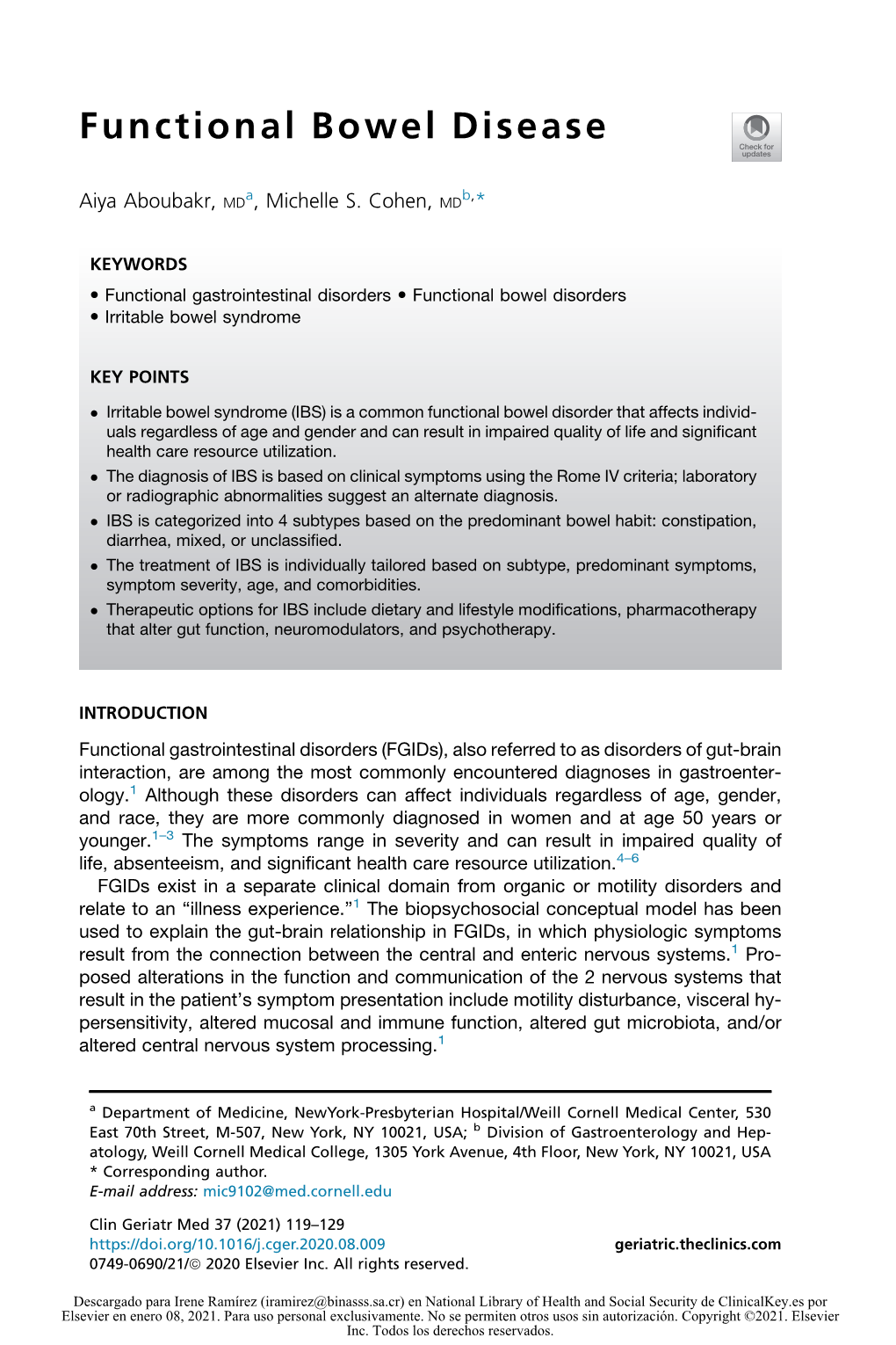 Functional Bowel Disease