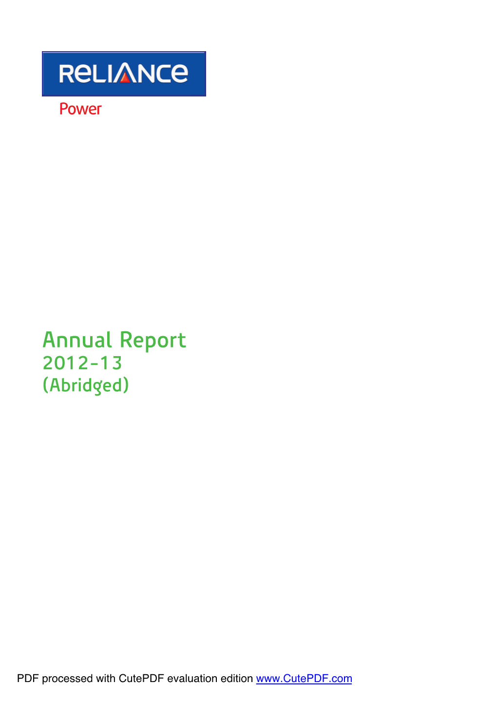 Annual Report 2012-13 (Abridged)