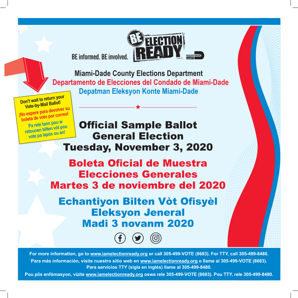 Official Sample Ballot General Election Tuesday, November 3