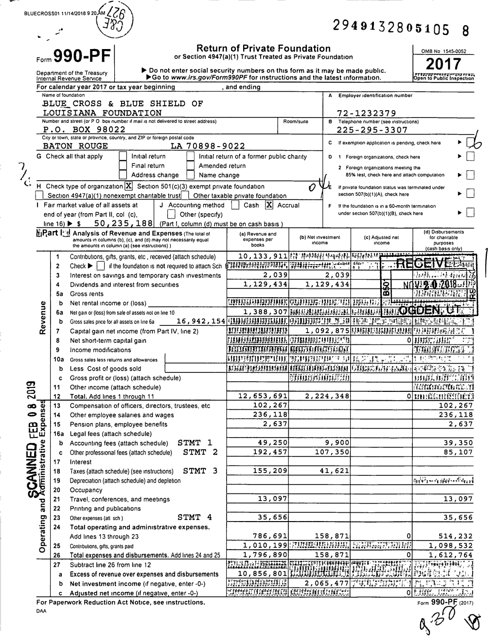 Form 7 F Trust Treated As Private Foundation 201 7 Do Not Enter Social Security Numbers on This Form It Public