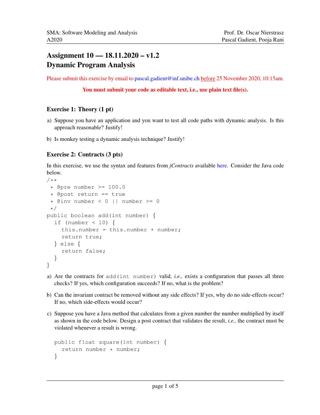 Assignment 10 — 18.11.2020 – V1.2 Dynamic Program Analysis