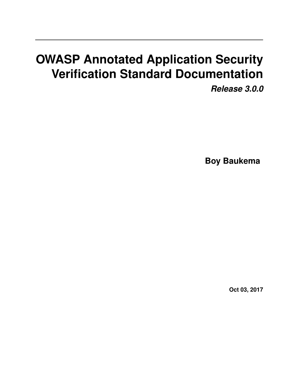 OWASP Annotated Application Security Verification Standard