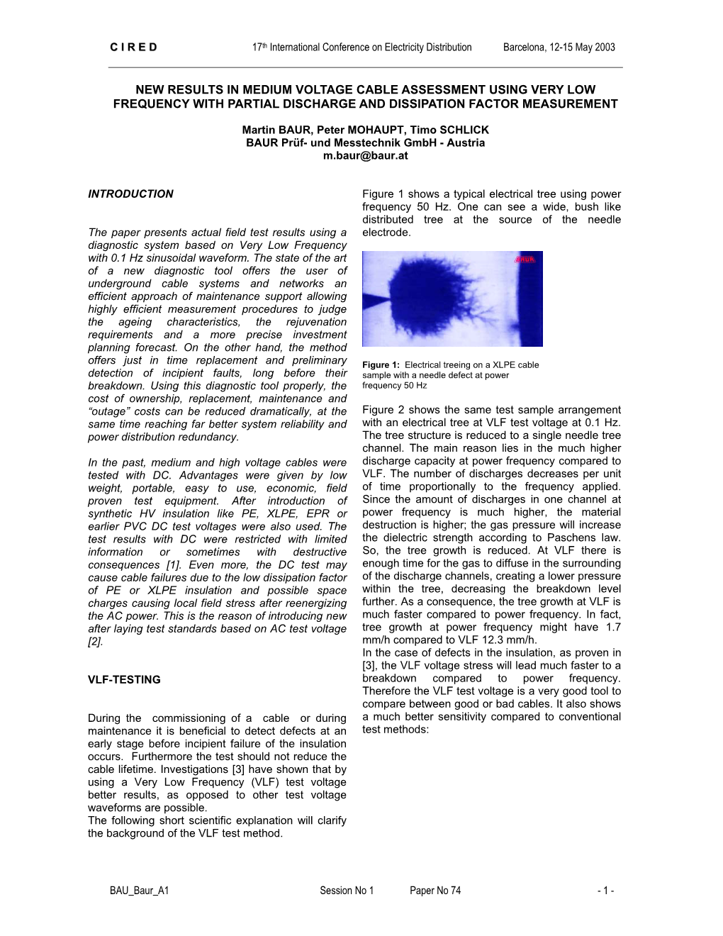 New Results in Medium Voltage Cable Assessment Using Very Low Frequency with Partial Discharge and Dissipation Factor Measurement