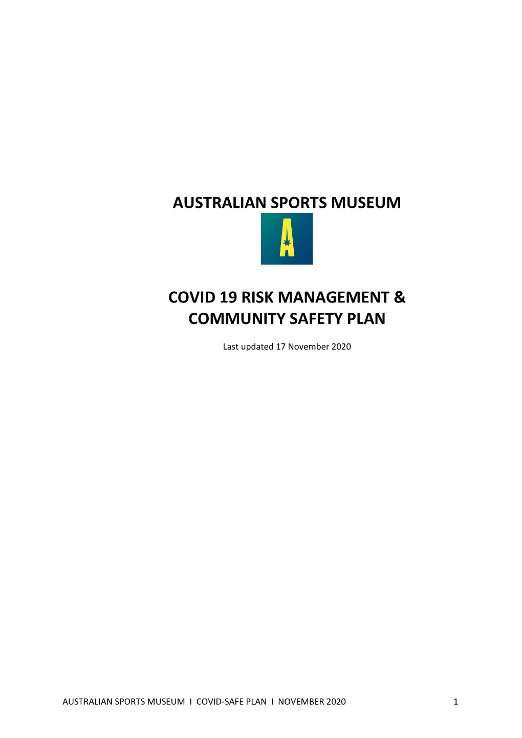 Australian Sports Museum Covid 19 Risk Management
