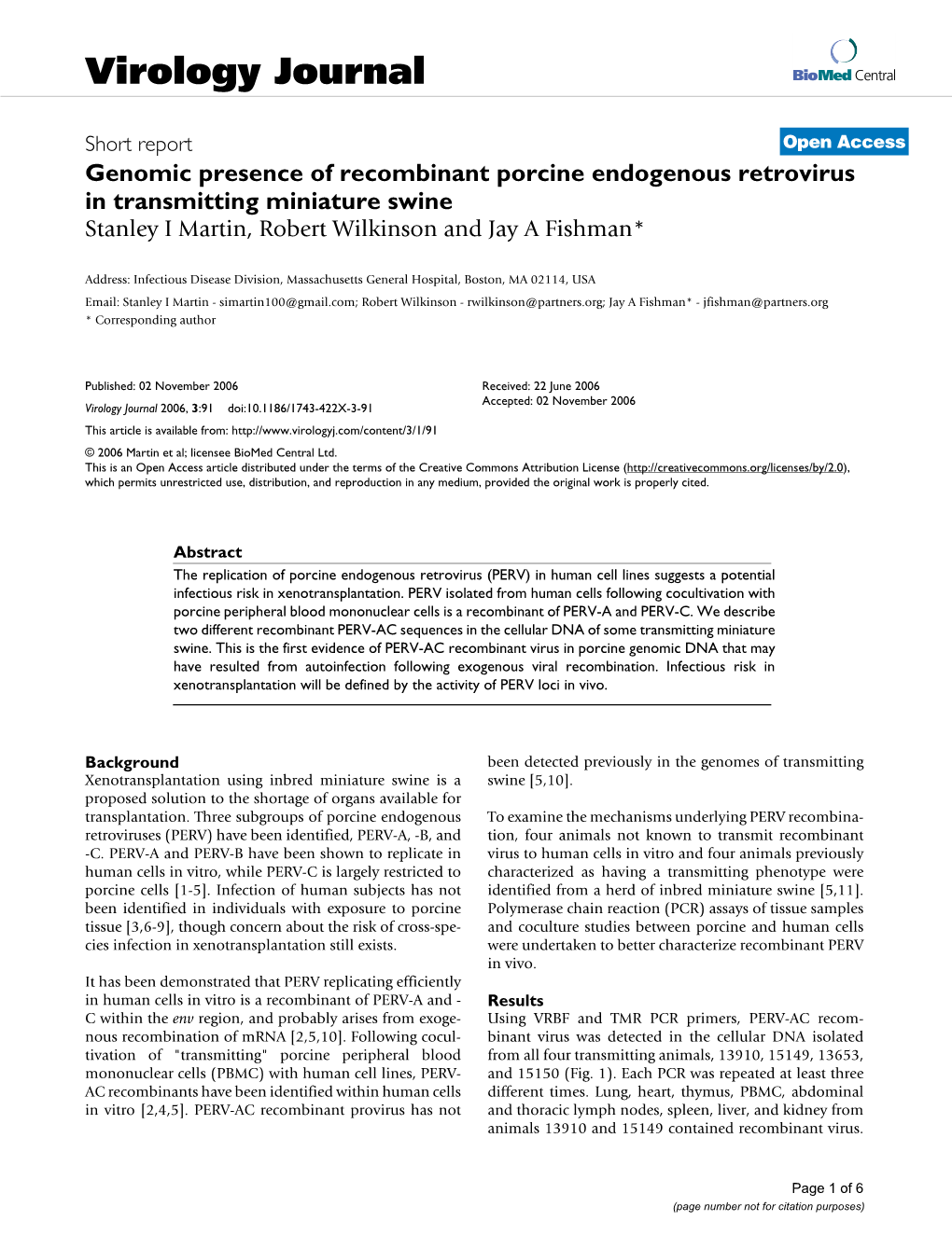 Virology Journal Biomed Central