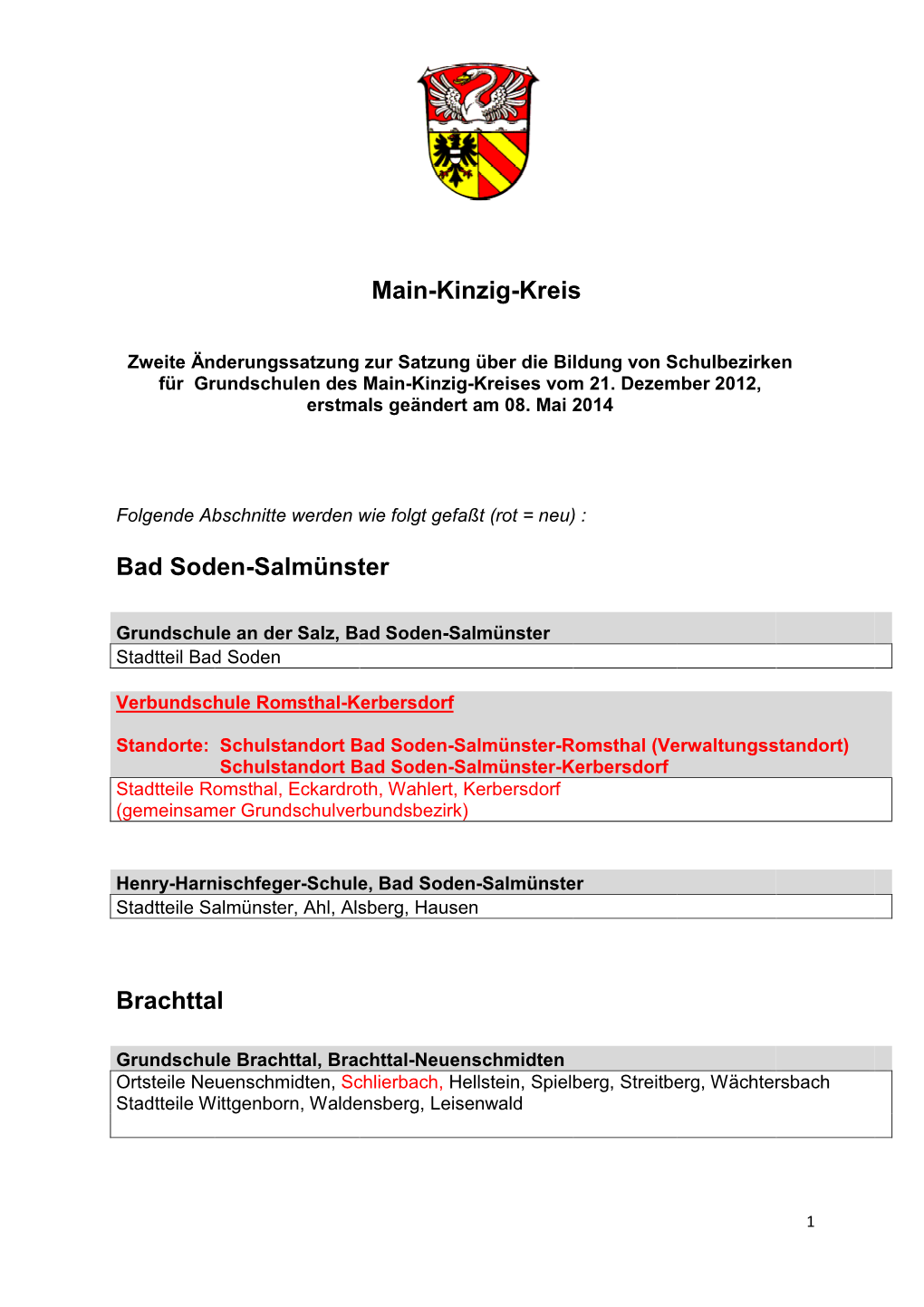 2. Änderungssatzung Zur Schulbezirkssatzung 2015 07 03