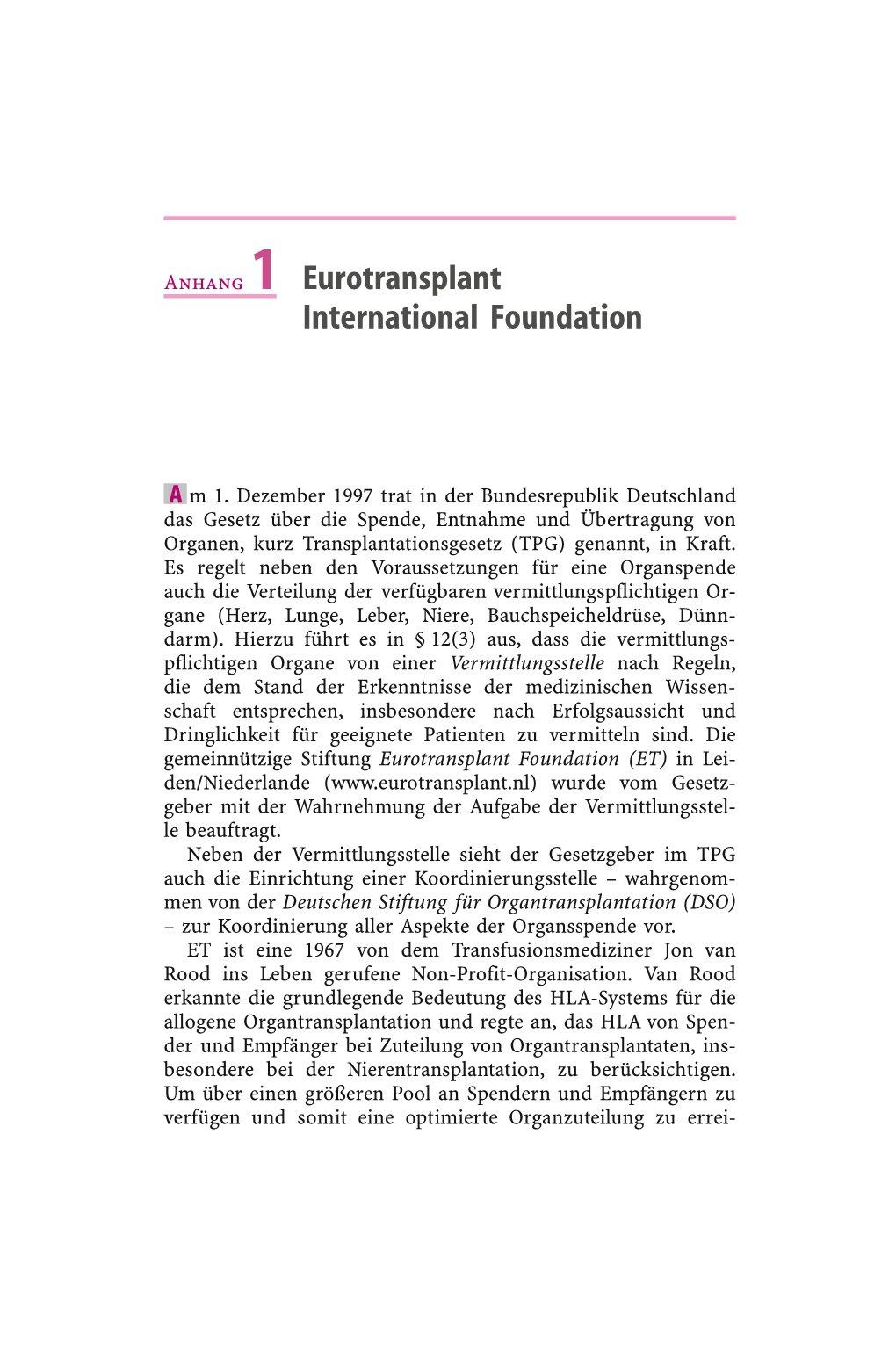 Anhang 1 Eurotransplant International Foundation