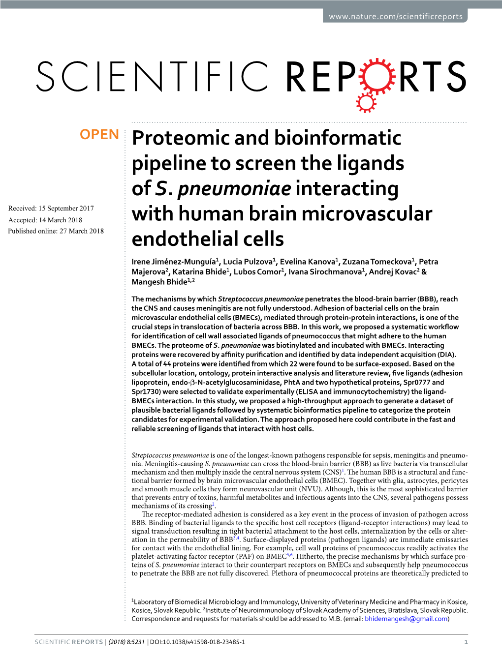 Proteomic and Bioinformatic Pipeline to Screen the Ligands of S