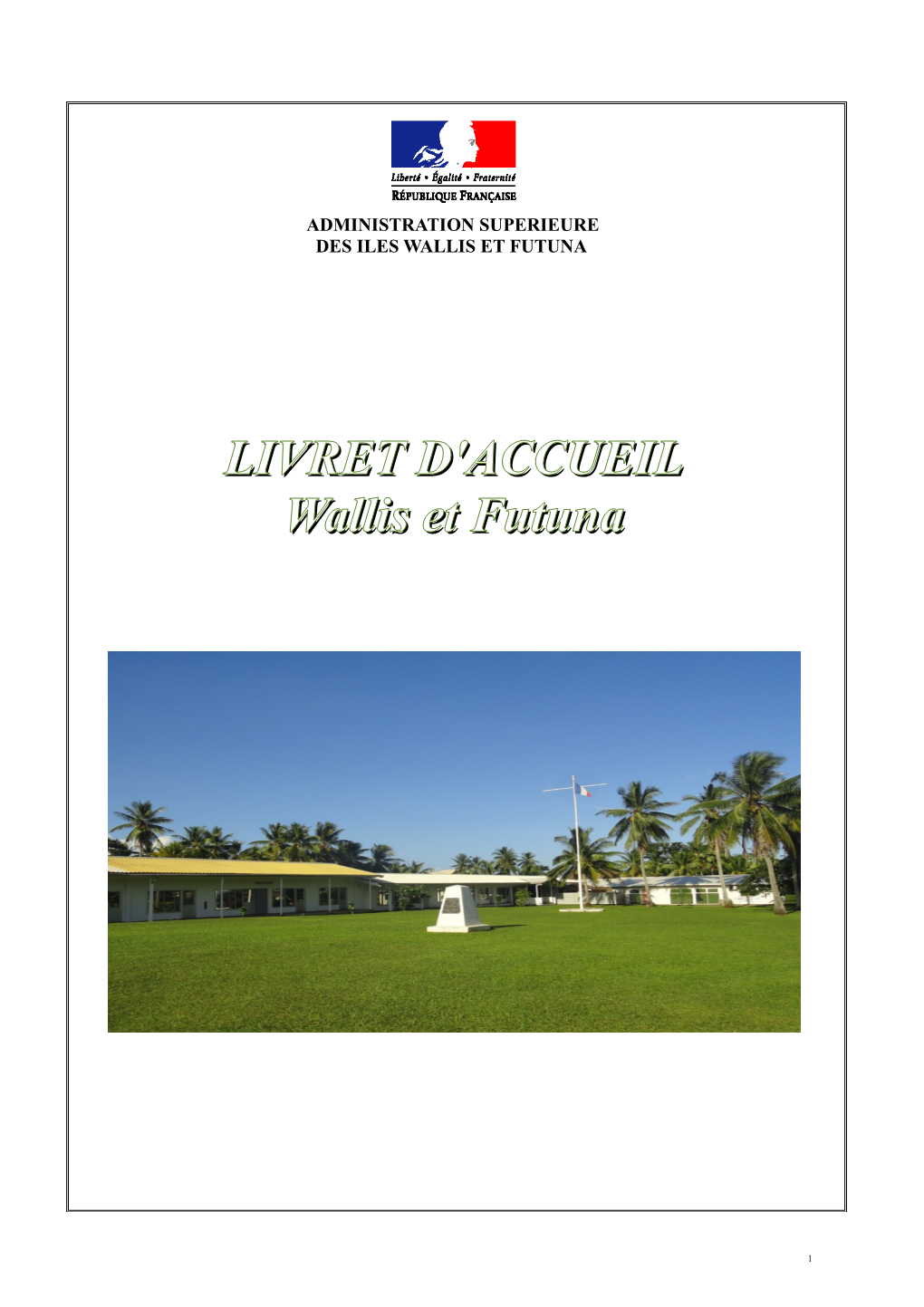 LIVRET D'accueil Wallis Et Futuna