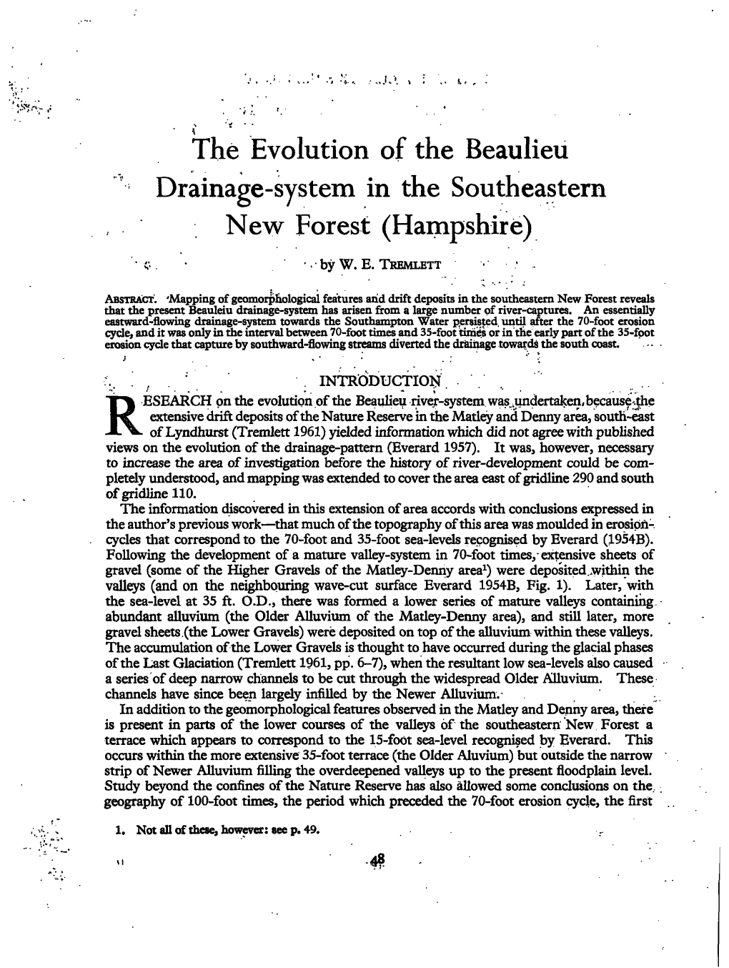 The Evolution of the Beaulieu Drainage-System in the Southeastern New Forest (Hampshire)