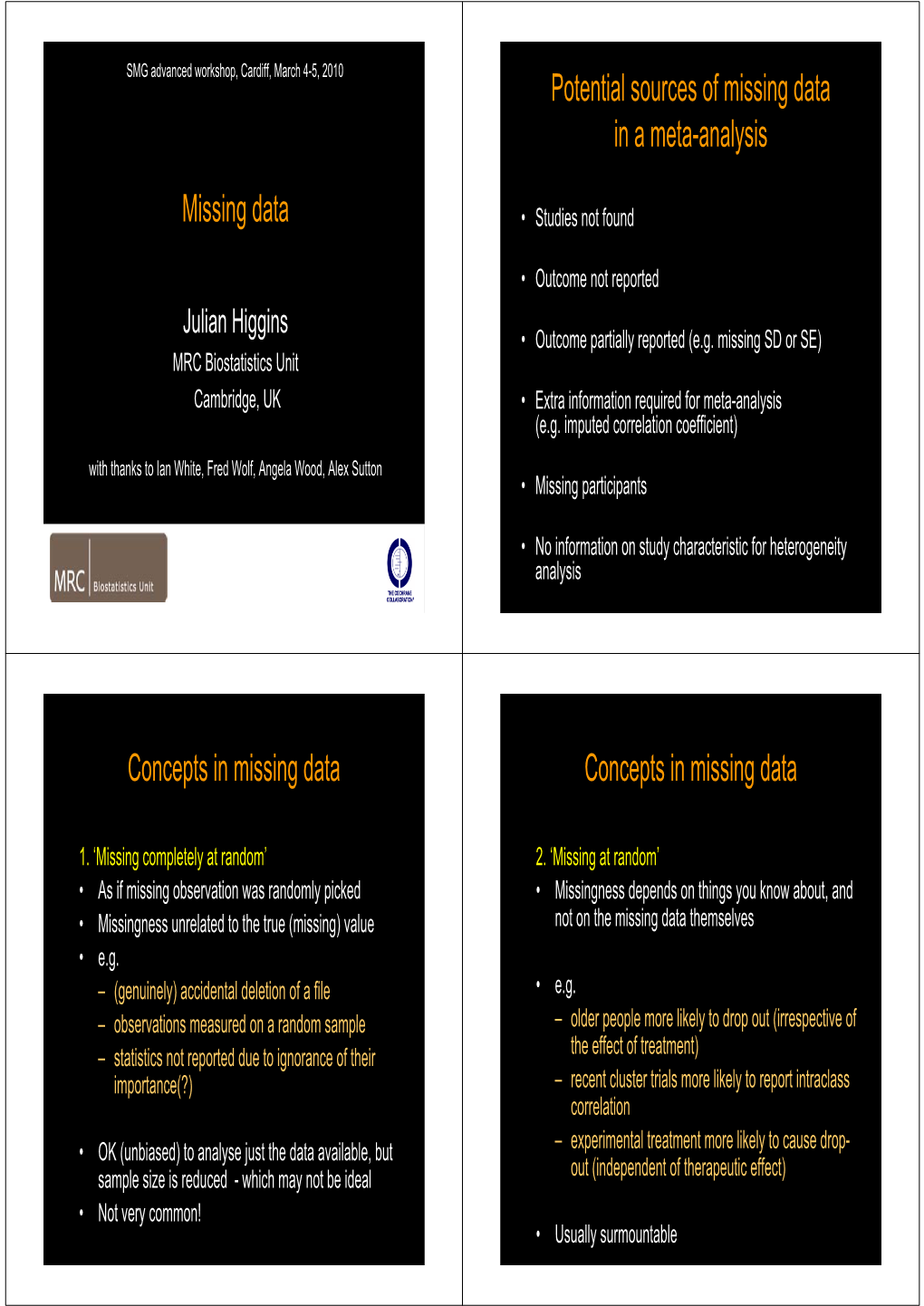 Potential Sources of Missing Data in a Meta-Analysis