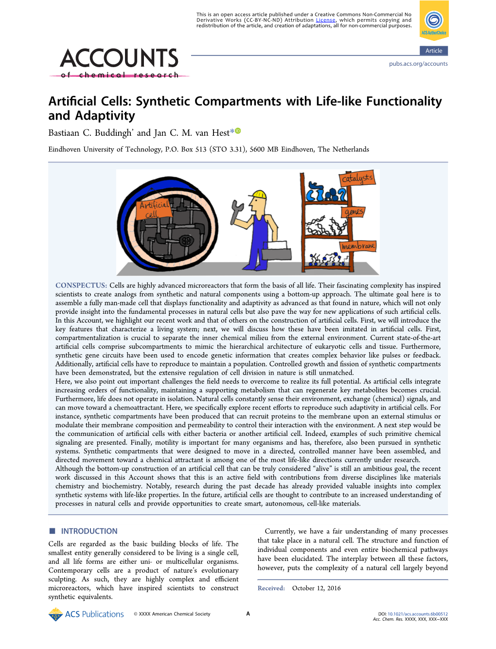 Artificial Cells: Synthetic Compartments with Life-Like Functionality and Adaptivity