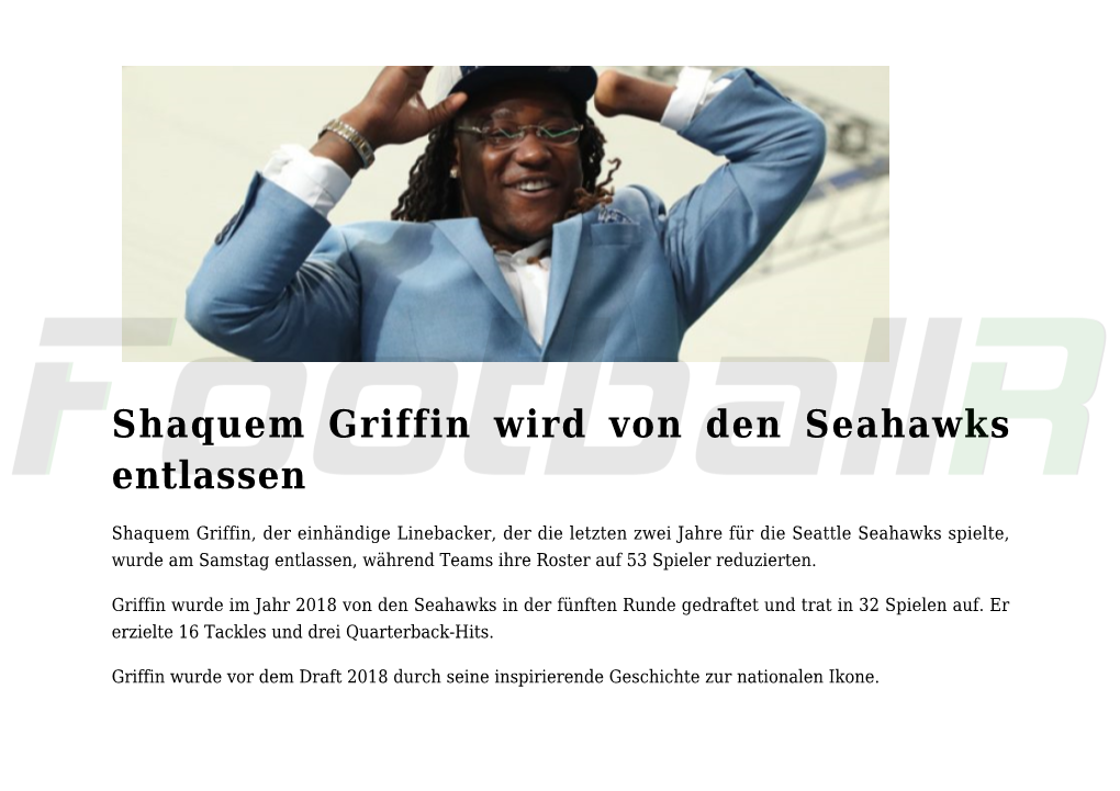 Shaquem Griffin Wird Von Den Seahawks Entlassen,Shaquem