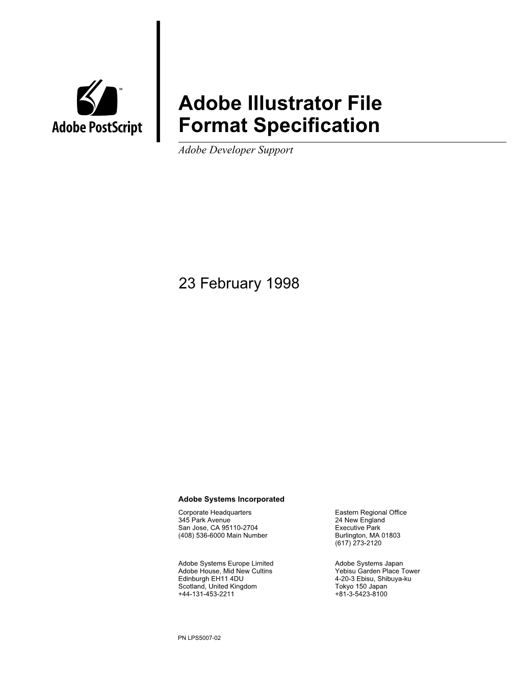 Adobe Illustrator File Format Specification 23 February 1998