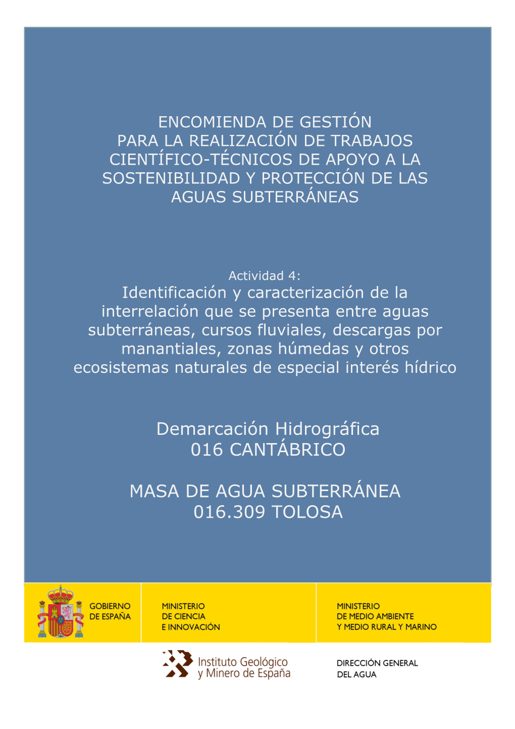 Demarcación Hidrográfica 016 CANTÁBRICO MASA DE AGUA