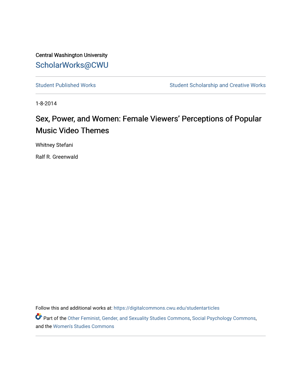 Sex, Power, and Women: Female Viewers' Perceptions of Popular