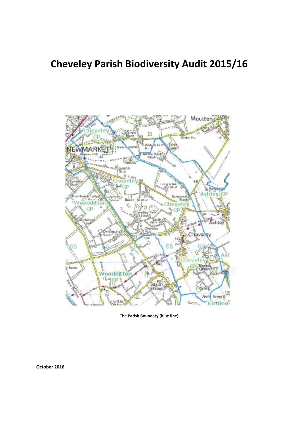 Cheveley Parish Biodiversity Audit 2015/16