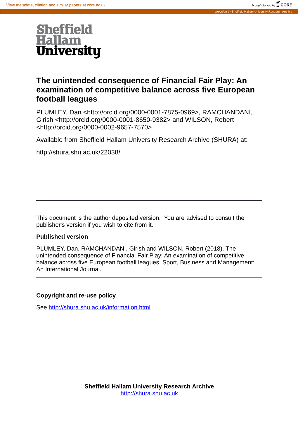 The Unintended Consequence of Financial Fair Play