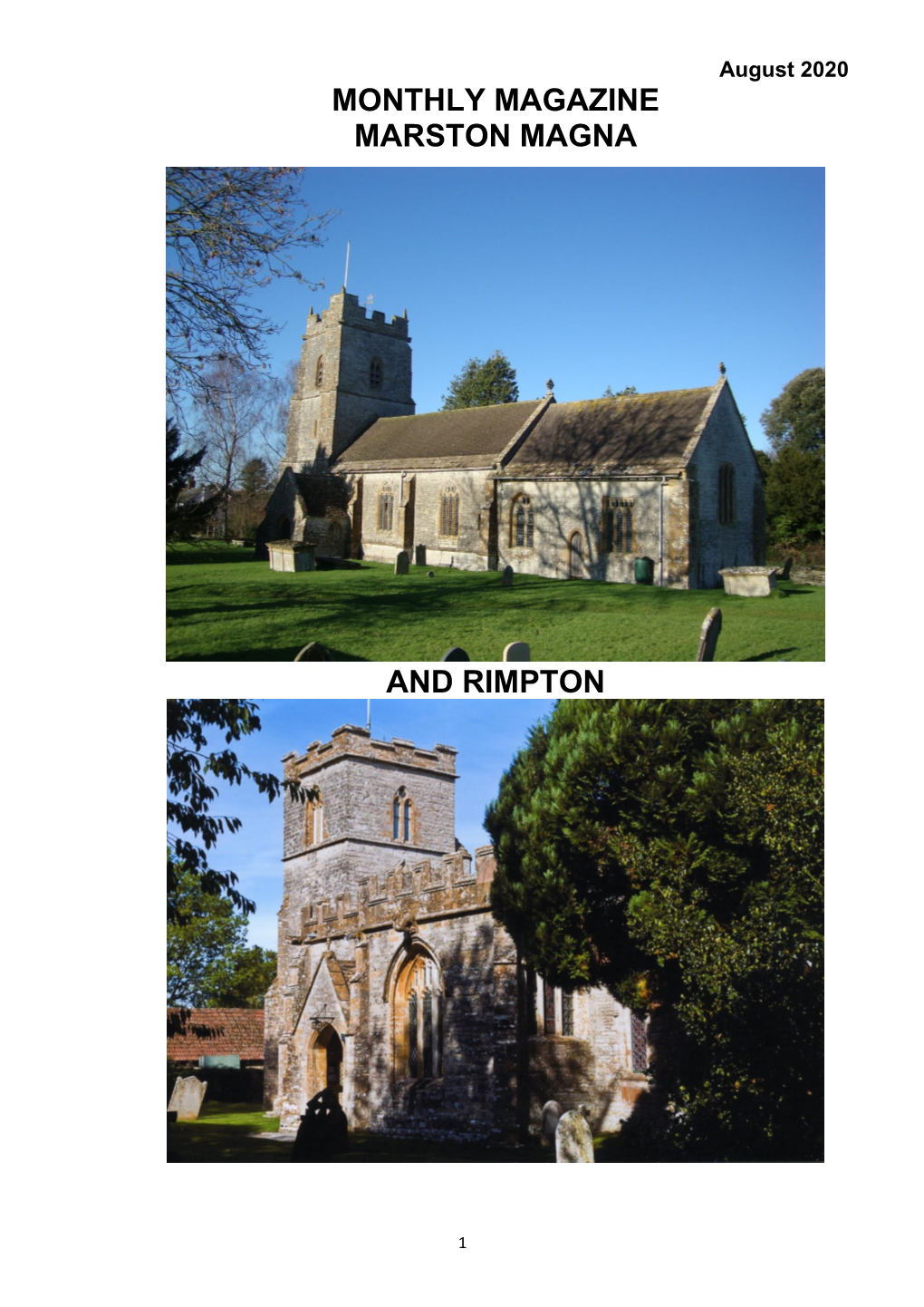 Monthly Magazine Marston Magna and Rimpton